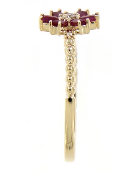 BAGUETTE COLORED STONE DIAMOND RING (TR3373)