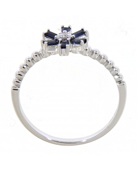 BAGUETTE COLORED STONE DIAMOND RING (TR3373)