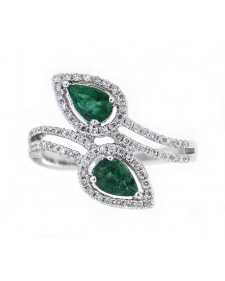 PEAR COLORED STONE DIAMOND RING (TR3378)