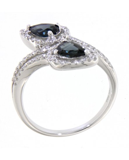 PEAR COLORED STONE DIAMOND RING (TR3378)