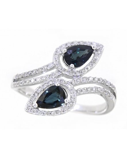 PEAR COLORED STONE DIAMOND RING (TR3378)