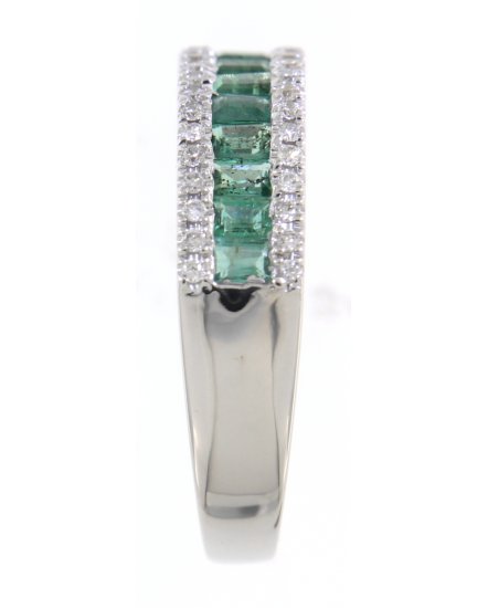 BAGUETTE COLORED STONE DIAMOND BAND (TR3394)