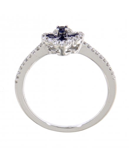 CLOVER STYLE COLORED STONE DIAMOND RING (TR3403)