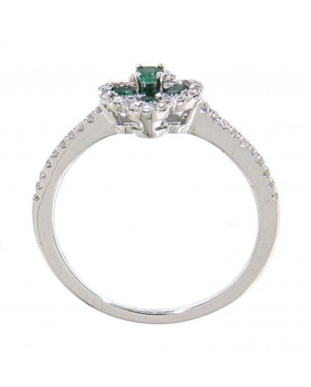 CLOVER STYLE COLORED STONE DIAMOND RING (TR3403)