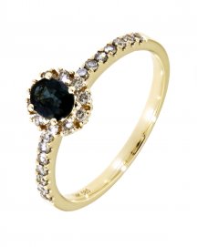 OVAL COLORED STONE DIAMOND RING (TR3425)