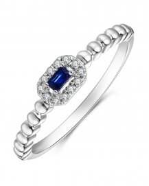 BAGUETTE COLORED STONE DIAMOND RING (TR3447)