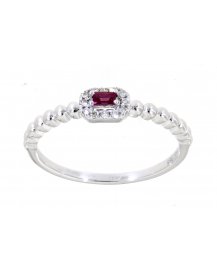 BAGUETTE COLORED STONE DIAMOND RING (TR3447)