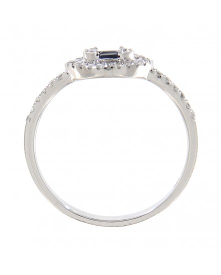 MARQUISE STYLE BAGUETTE COLORED STONE DIAMOND RING (TR3460)