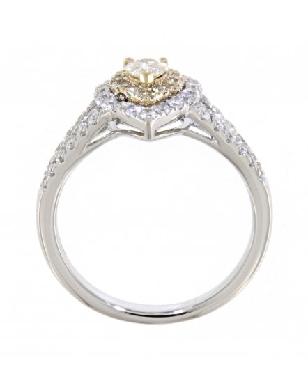 MULTI TONE PEAR DIAMOND ENGAGEMENT RING (TR3478)