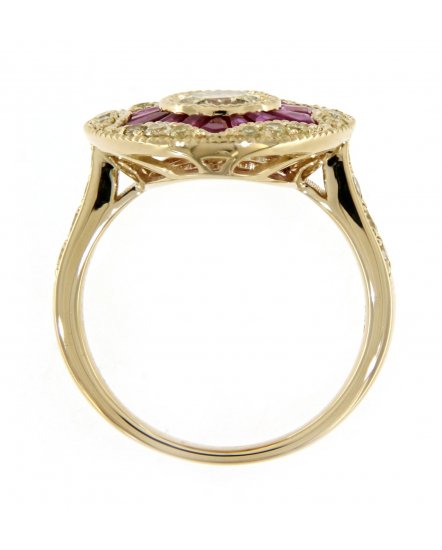 COLORED STONE DIAMOND RING (TR3481)