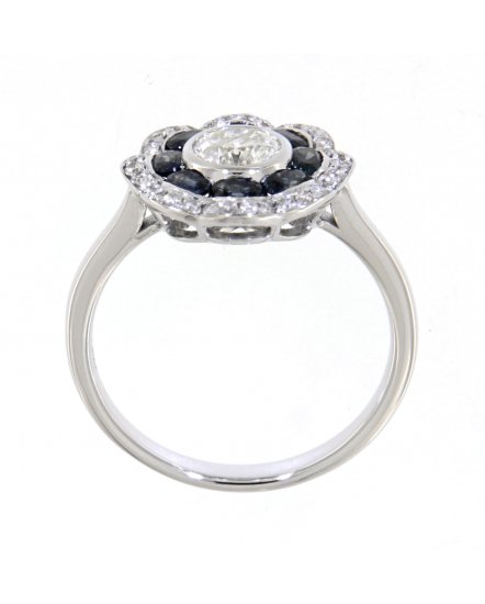 FLORAL STYLE SAPPHIRE DIAMOND RING (TR3482)