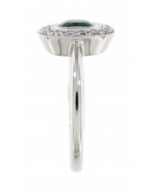 CUSHION EMERALD DIAMOND RING (TR3487)