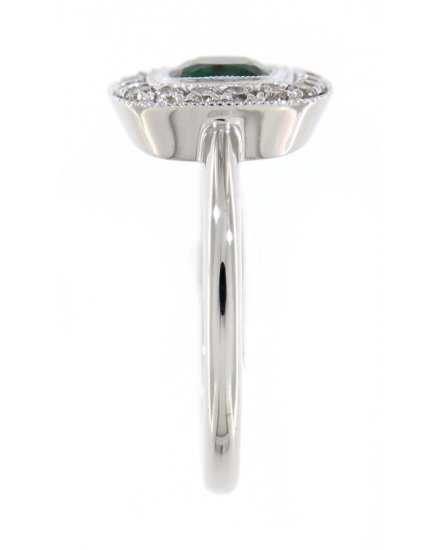 CUSHION EMERALD DIAMOND RING (TR3487)
