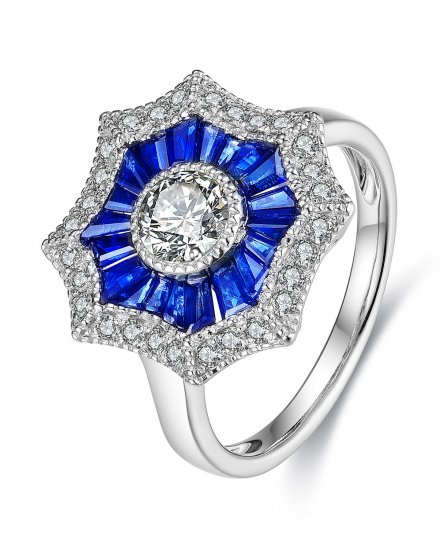 SAPPHIRE DIAMOND RING (TR3490)
