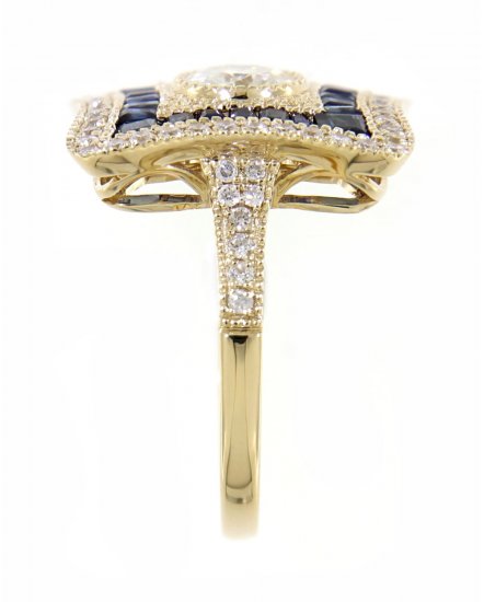 BAGUETTE SAPPHIRE DIAMOND RING (TR3493)