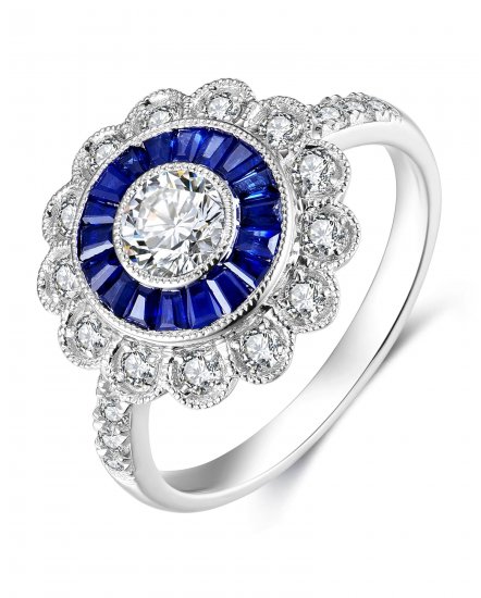 SAPPHIRE DIAMOND RING (TR3496)