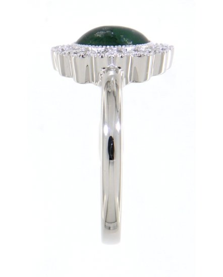 OVAL EMERALD DIAMOND RING (TR3498)