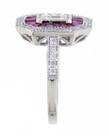 OCTAGON STYLE RUBY DIAMOND RING (TR3501)