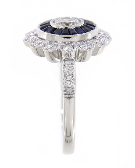 BAGUETTE SAPPHIRE DIAMOND RING (TR3504)