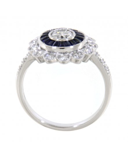 BAGUETTE SAPPHIRE DIAMOND RING (TR3504)