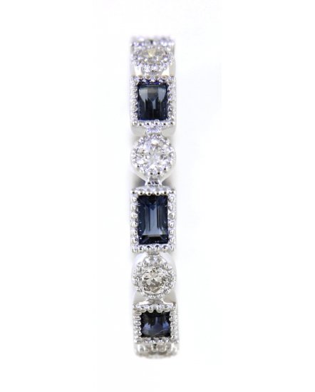 BAGUETTE SAPPHIRE DIAMOND BAND (TR3508)