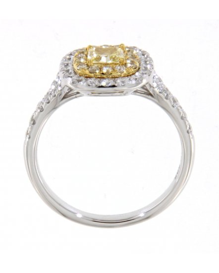MULTI TONE CUSHION DIAMOND ENGAGEMENT RING (TR3514)