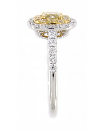 MULTI TONE CUSHION DIAMOND ENGAGEMENT RING (TR3515)