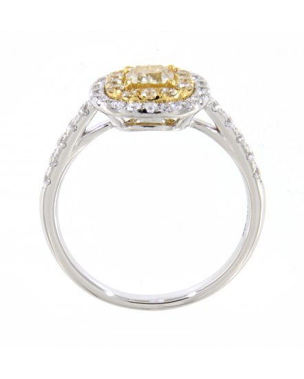 MULTI TONE CUSHION DIAMOND ENGAGEMENT RING (TR3515)