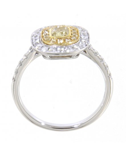 MULTI TONE CUSHION DIAMOND ENGAGEMENT RING (TR3516)