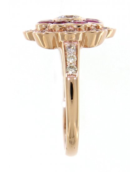 FLORAL STYLE RUBY DIAMOND RING (TR3521)