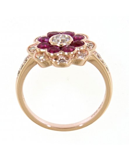 FLORAL STYLE RUBY DIAMOND RING (TR3521)