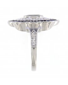 OVAL SAPPHIRE DIAMOND RING (TR3527)