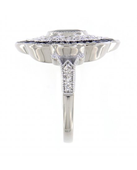 OVAL SAPPHIRE DIAMOND RING (TR3527)
