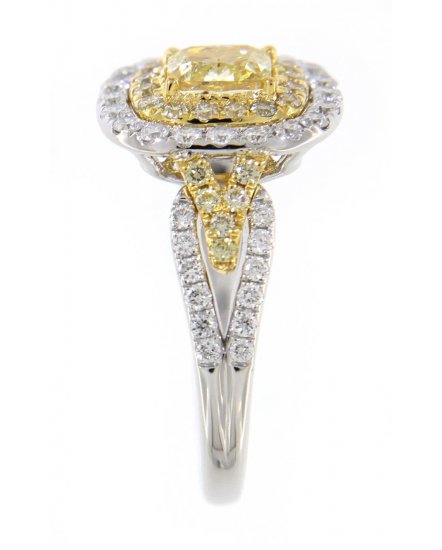 MULTI TONE CUSHION DIAMOND ENGAGEMENT RING (TR3535)