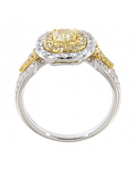 MULTI TONE CUSHION DIAMOND ENGAGEMENT RING (TR3535)