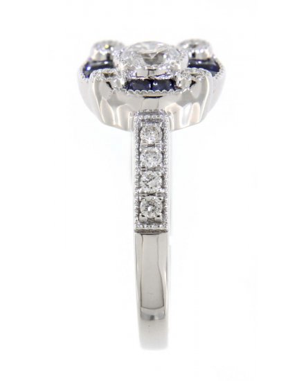 ROUND SAPPHIRE DIAMOND RING (TR3536)