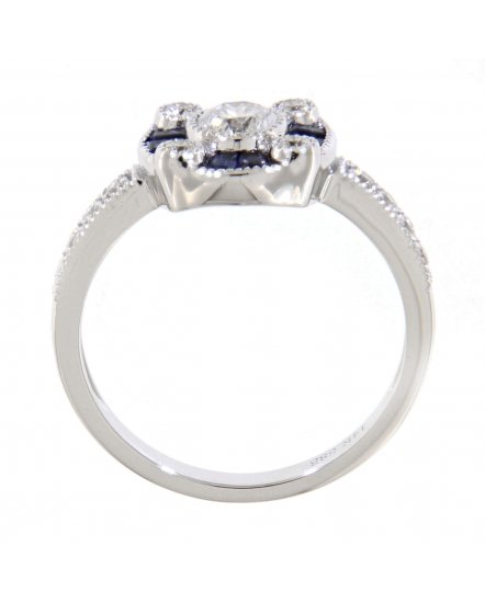 ROUND SAPPHIRE DIAMOND RING (TR3536)