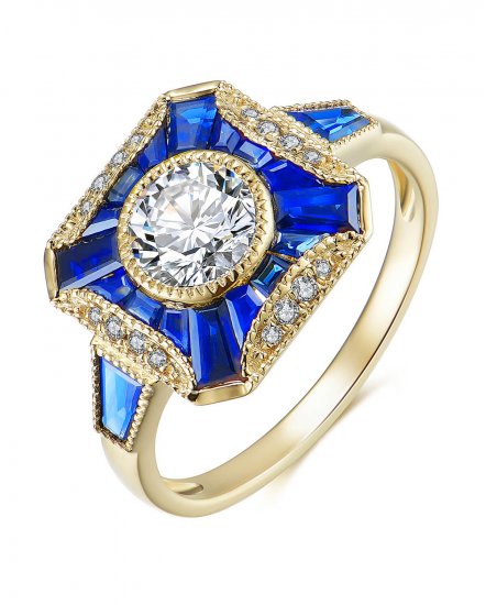 SAPPHIRE DIAMOND RING (TR3539)
