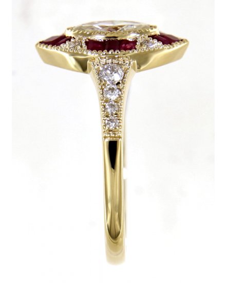 MARQUISE STYLE COLORED STONE DIAMOND RING (TR3543)