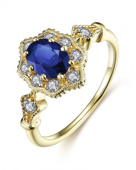 OVAL SAPPHIRE DIAMOND RING (TR3544)