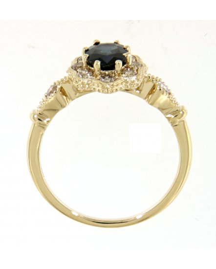 OVAL SAPPHIRE DIAMOND RING (TR3544)
