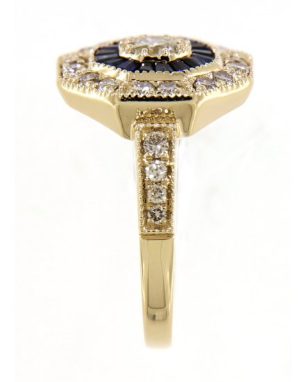 OCTAGON STYLE SAPPHIRE DIAMOND RING (TR3547)