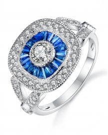 SAPPHIRE DIAMOND RING (TR3548)