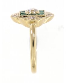 CLOVER STYLE EMERALD DIAMOND RING (TR3549)