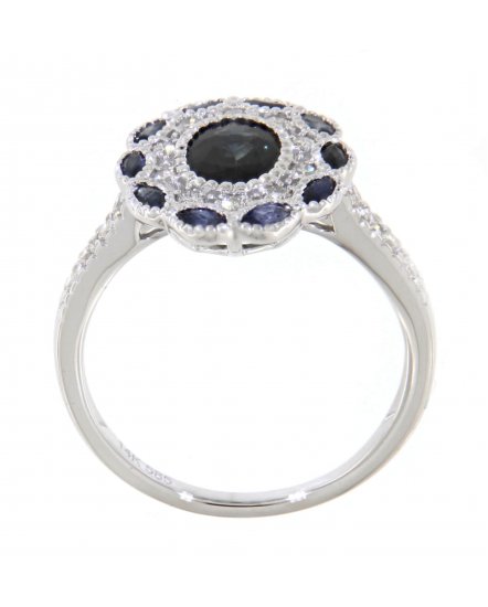OVAL COLORED STONE DIAMOND RING (TR3550)