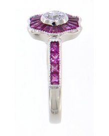 BAGUETTE RUBY DIAMOND RING (TR3555)