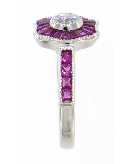 BAGUETTE RUBY DIAMOND RING (TR3555)