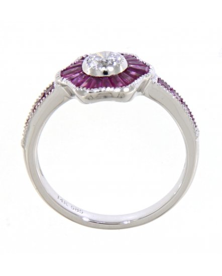 BAGUETTE RUBY DIAMOND RING (TR3555)
