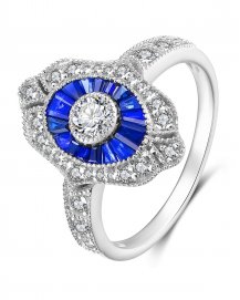 SAPPHIRE DIAMOND RING (TR3557)