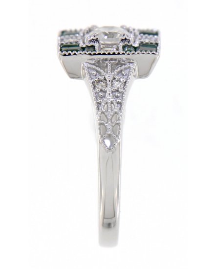 BAGUETTE EMERALD DIAMOND RING (TR3559)